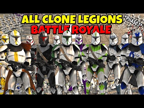 ALL Phase I CLONE LEGIONS Battle Royale! - Men of War: Star Wars Mod Battle Simulator