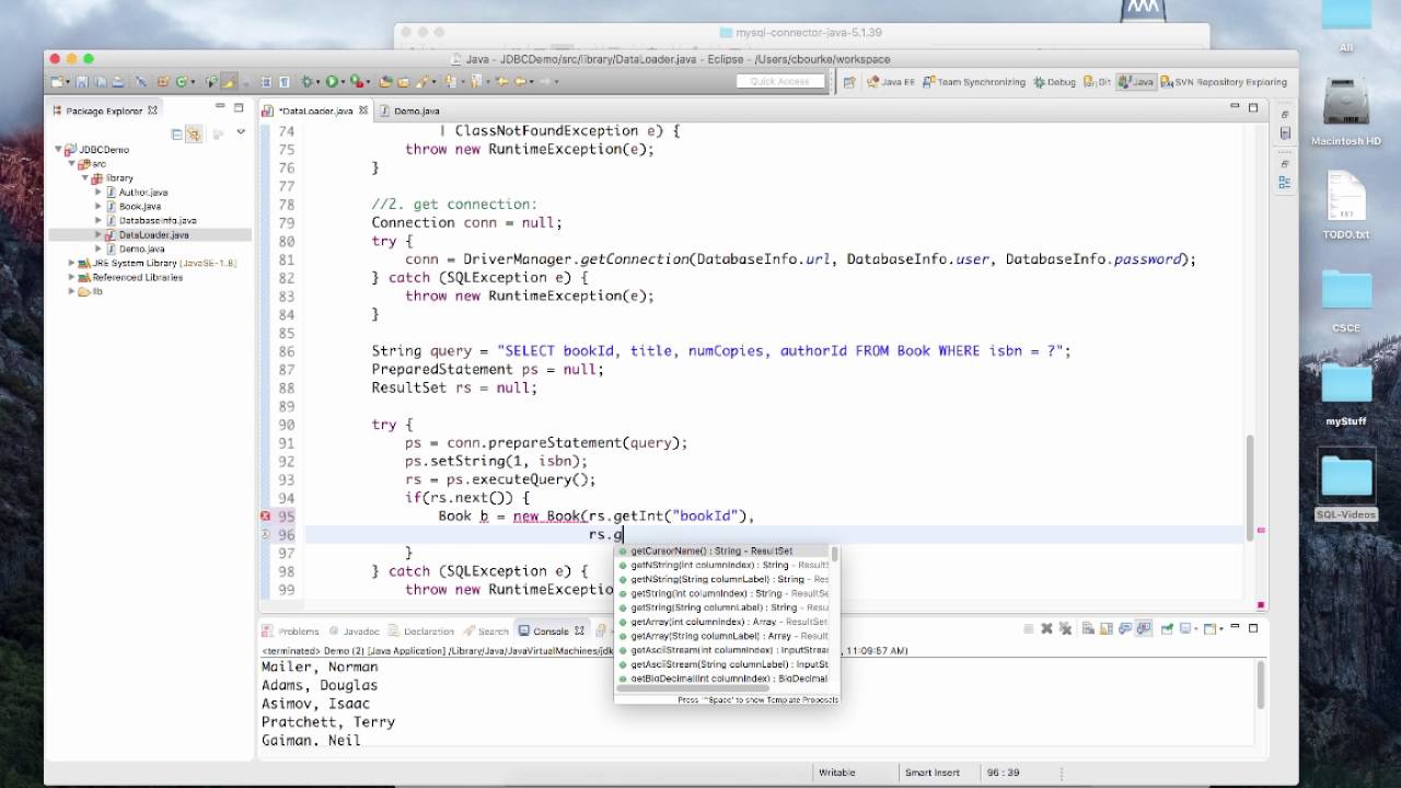 3.8 - Introduction to Databases - Java Database Connectivity API