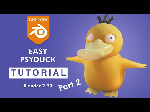 Blender Beginner Modeling pokemon (psyduck) Tutorial - Part 2