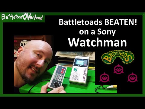 Battletoads beaten on a Sony Watchman! No Warps. Full stressful Dark Queen fight.
