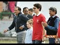 Canada Prime Minister Justin Trudeau plays cricket with Kapil Dev, Mohammad Azharuddin