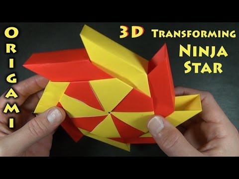 Origami 3-D Transforming Ninja Star designed by Ray Bolt