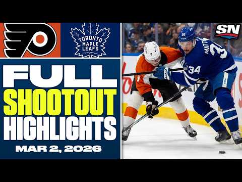 Philadelphia Flyers at Toronto Maple Leafs | FULL Shootout Highlights - March 2, 2026