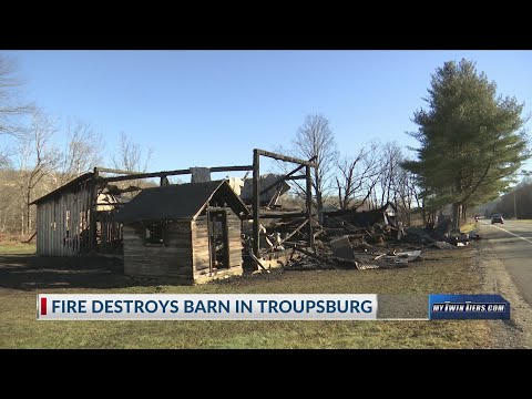 Early morning fire destroys Troupsburg barn