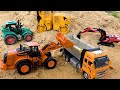 Compilation Of Excavator Dump Truck And Tractor Playing In The Sand Toy Car Story