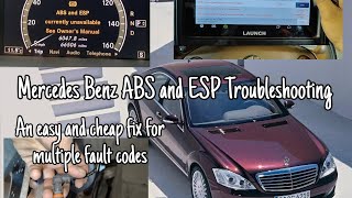 Mercedes Benz ABS/ESP Inoperative | W221 S - Class | Diagnosis and Solution