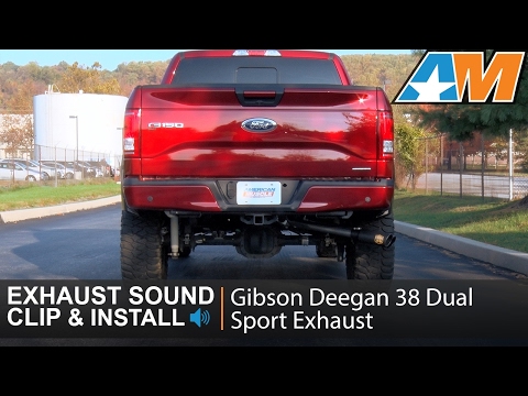 F150 5.0L Gibson Deegan 38 Dual Sport Stainless Cat-Back Sound Clip & Install 2015-2017
