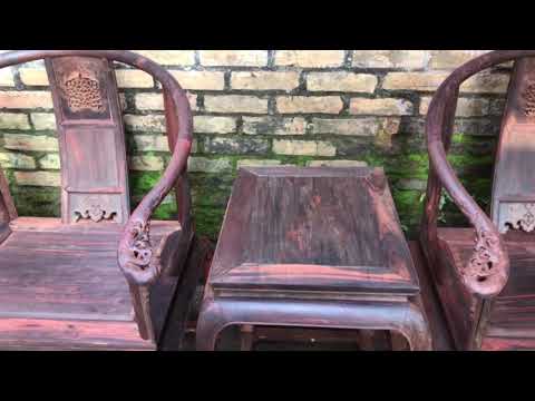 Cận cảnh  bộ ghế minh đế 3 gỗ trắc 100 triệu, precious wooden chair set of (Vietnam)
