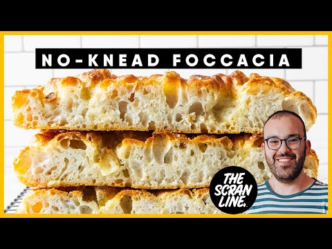 Crispy And Chewy Garlic Focaccia Recipe. NO-KNEAD!