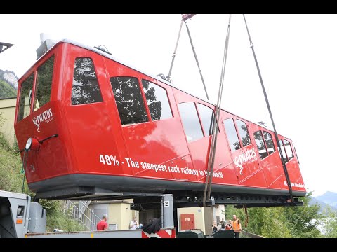 Abtransport Pilatusbahn-Triebwagen 24 nach Biel/Bienne