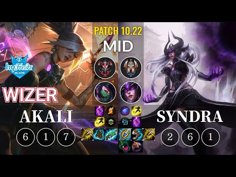hyF Wizer Akali vs Syndra Mid - KR Patch 10.22