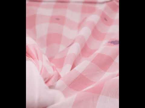 Check White Pink Jamdani Pure Cotton 55 GSM Handwoven Fabric 342 — video
