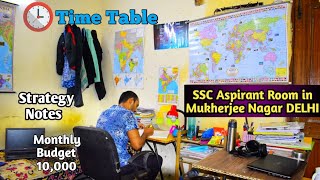 SSC Student Room/pg In Mukherjee Nagar  Delhi|SSC Aspirant Strategy,Notes,Time Table Monthly Budget