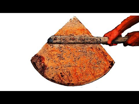 Restoration old rusty giant ax