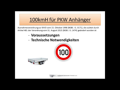 Anhängerführerschein Ausbildung BE / 100kmH für PKW Anhänger