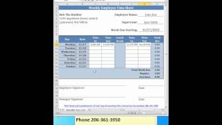 Free Simple Weekly Time Card Calculator For Contractors From Fast Easy Accounting