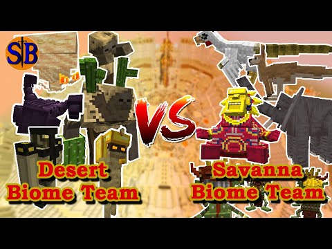 Sathariel Battle - Desert Biome Team vs Savanna Biome Team | Minecraft Mob Battle