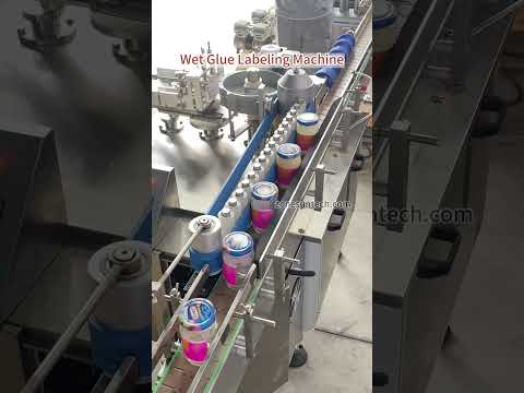 ZONESUN Automatic Wet Glue Labeling Machine For Jars #machine #labeler #labelingmachine