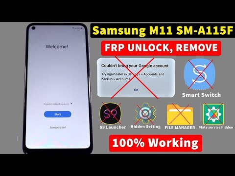Samsung M11(SM-M115F)Frp/Google Account Bypass Android 11 /Not SmartSwitch/Not Alliance X
