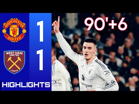 Manchester United vs West Ham  1-1 Highlights & Goals • 90'+6  Benjamin Sesko Goal • Premier League