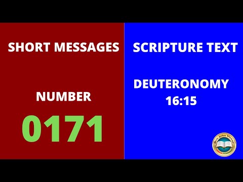 SHORT MESSAGE (0171) ON DEUTERONOMY 16:15