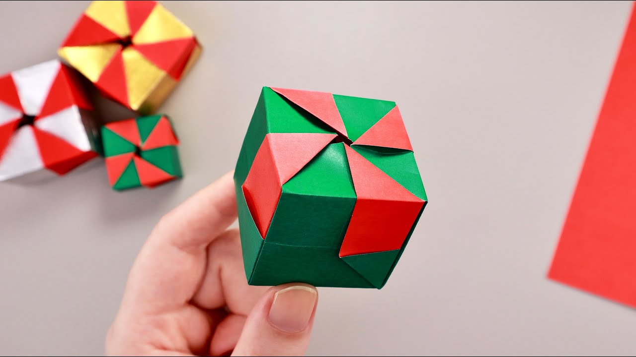 【折り紙箱】1枚だけで完成！ミニプレゼントに最適なおしゃれ箱の作り方🎁 可愛いから小物入れにもぴったり◎ ONE SHEET Origami Box Tutorial