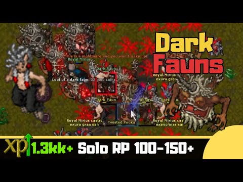 RP 100 - 150+ Dark Faun Cave [Tibia Solo Paladin]