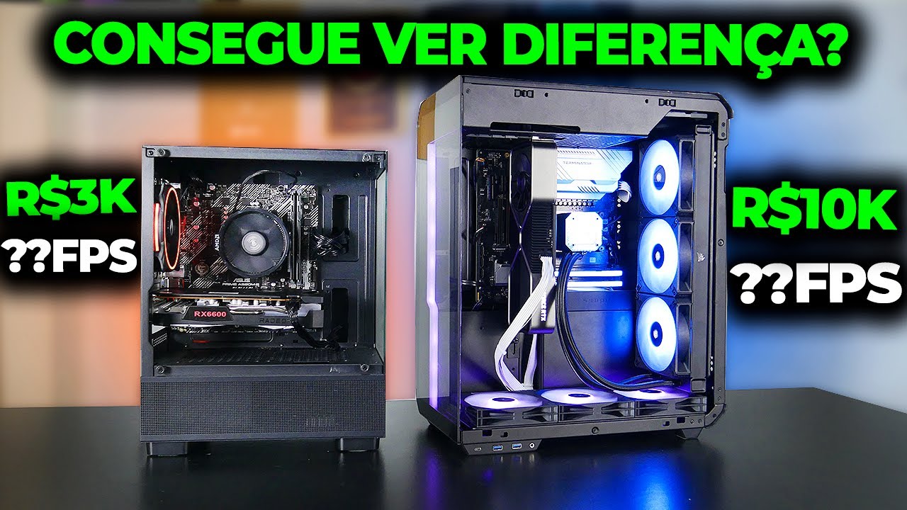 R$3,000 VS R$10,000 GAMER PC, PLAYING WITHOUT SEEING FPS, CAN IT BE CONFUSED?