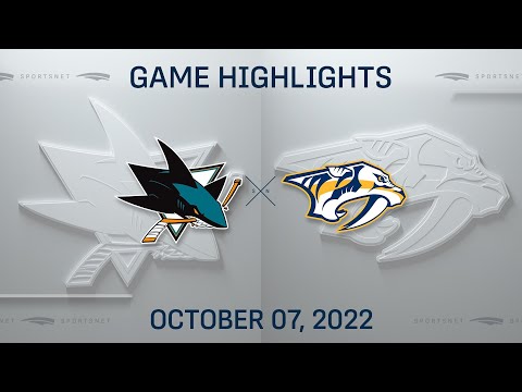NHL Highlights | Sharks vs. Predators - October 7, 2022