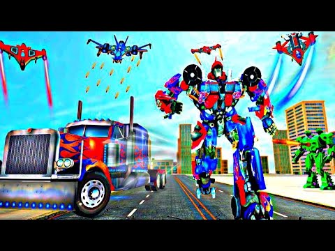 Optimus Prime Multiple Transformation Jet Robot Car Game - Android Gameplay