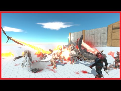 Aquatics & Mutant Primates+Old Goro VS Infernals & Fantasy - ANIMAL REVOLT BATTLE SIMULATOR