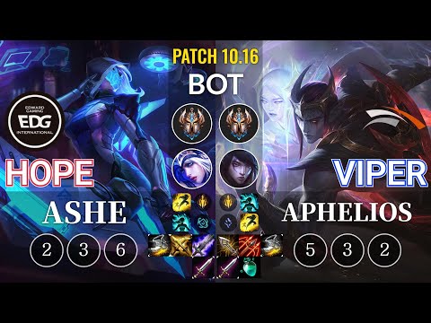 EDG Hope Ashe vs HLE Viper Aphelios Bot - KR Patch 10.16