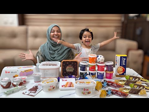 TRYING all TYPEs of *ICECREAMS* with AYRA..😂