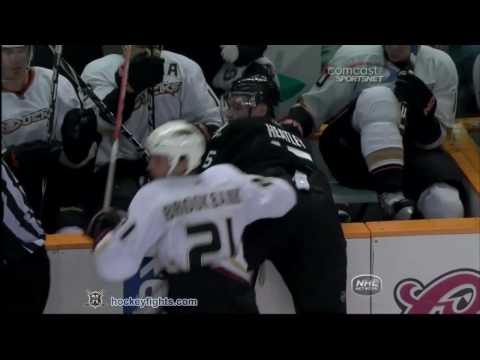 Sheldon Brookbank vs Ryane Clowe Dec 17, 2009