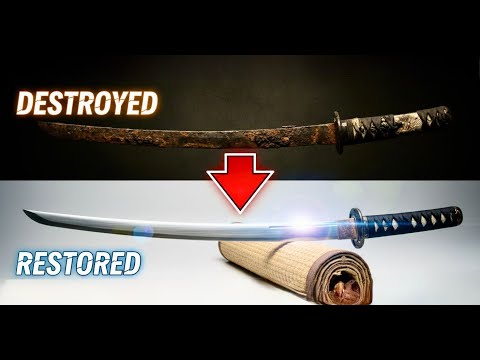 Restoration ASMR - 400 Year Old Rusted Samurai Katana | Ancient Japanese Sword Transformation