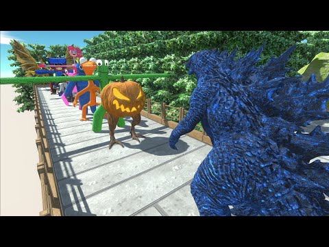 GODZILLA BLUE VS GHIDORAH & ALL GODZILLA DEATH RUN - Animal Revolt Battle Simulator
