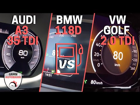 Audi A3 35 TDI vs VW Golf 8 2.0 TDI vs BMW 118d ⛽ FUEL CONSUMPTION TEST - The winner is...?