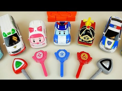 Poli car toys - Mini Robocar Poli & CarBot car Power key toys 로보카폴리 슈팅카