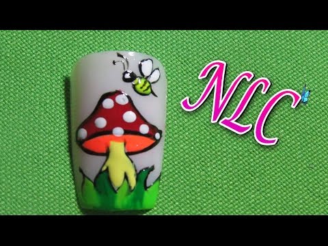 Decoracion de uñas Hongo- Fungus Nail Art – Reto ABC H De Hongo – Abc Challengue – NLC