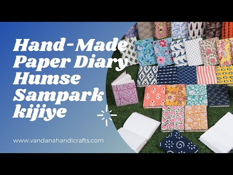 Hard bound cotton handmade printed pocket diary/bahi, packag...