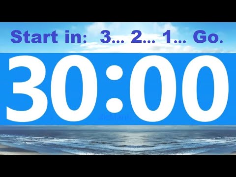 30 Minute Countdown Timer. -Beep & Time Remaining at Each Minute NO ADS DURING TIMER -No Music