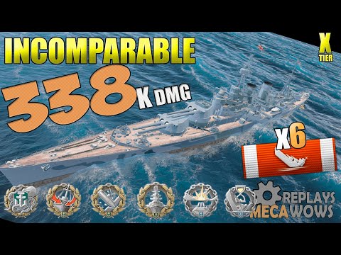 British Incomparable 6 Kills & 338K Damage | World of Warships Gameplay Replay