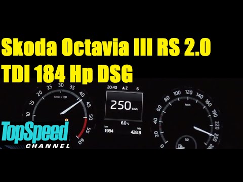 Skoda Octavia III RS 2.0 TDI 184 Hp DSG acceleration 0-250 km/h