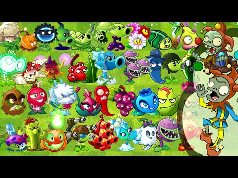 Plants vs Zombies 2 Every Premium Plant vs Jester Zombie - Dark Ages All Plants Power Up