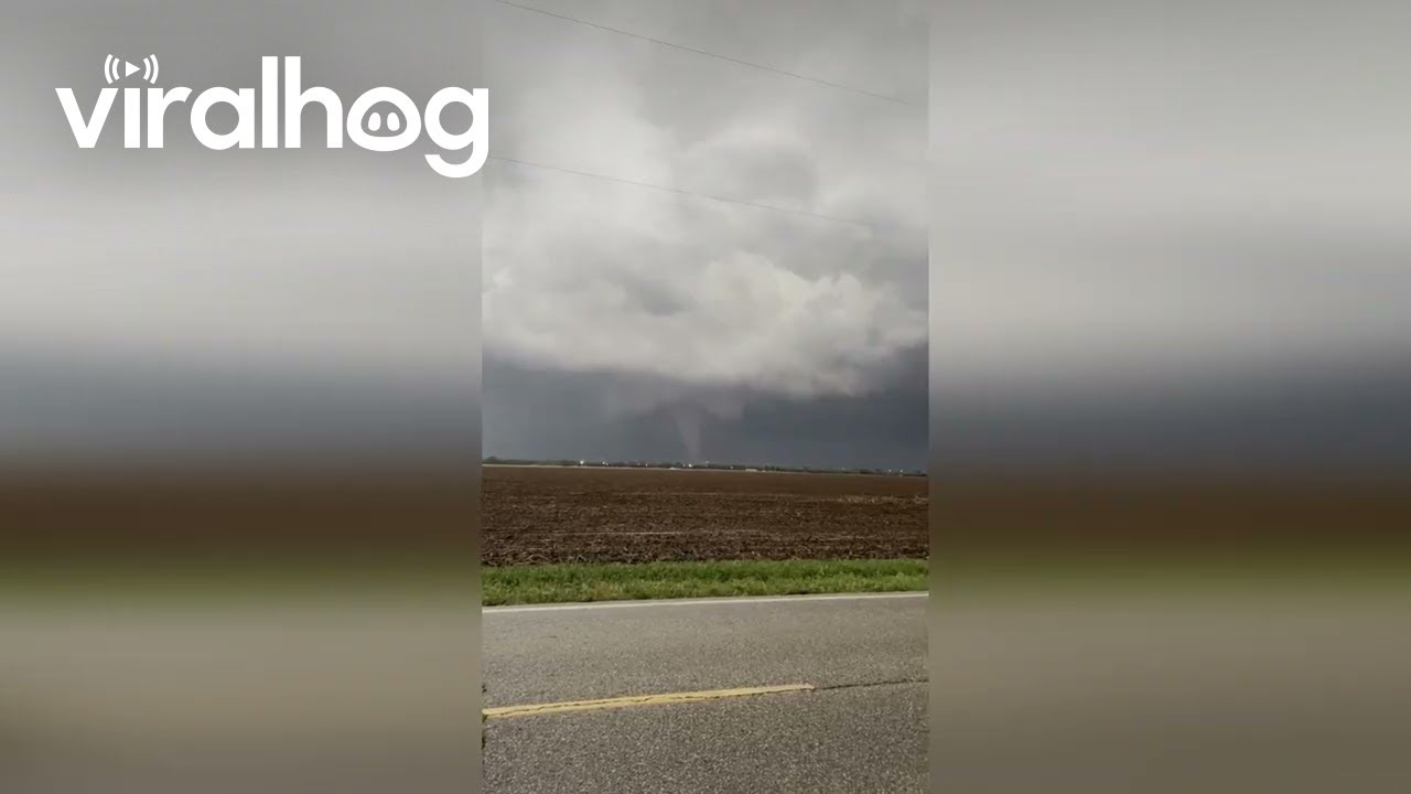 Tornado Spins Across Farmland South of Enid || ViralHog