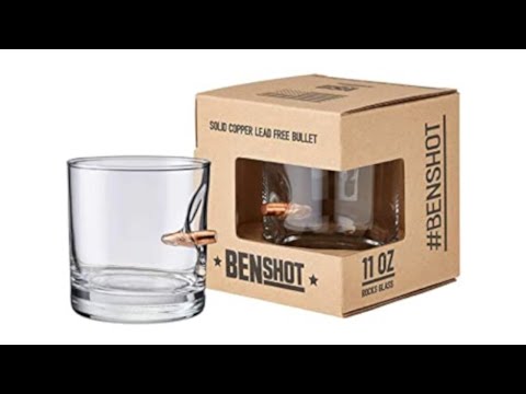 The Original BenShot Bullet Rocks Glass with Real 0.308 Bullet Made in the USA #Bulletproof
