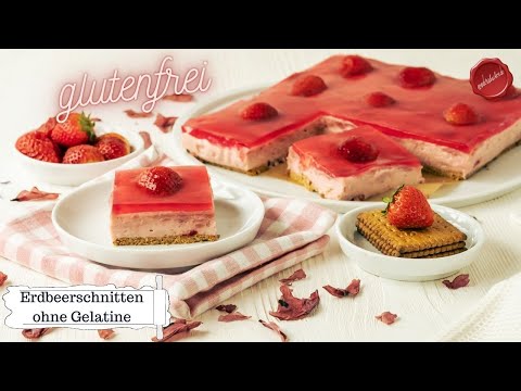 Erdbeer Keksschnitten glutenfrei und ohne Gelatine  #Andersbacken #andersbackende