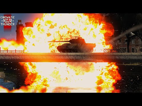 Panther Ambushed On the Bridge —American Super heavy Tanks T26E5 & M26 Defend Against German Platoon