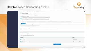 How to Launch Onboarding Events [Payentry Electronic Onboarding]