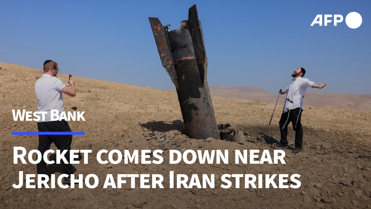 Video | Images of fallen rocket in West Bank as Israel, Iran trade fire | AFP